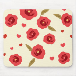 Minimalist Red Roses Mouse Pad Muismat