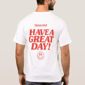 Minimalist Red Typography Shirt with Smiley Face (Achterkant)