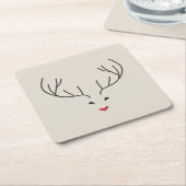 minimalist reindeer face kartonnen onderzetters (Schuin)