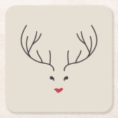 minimalist reindeer face kartonnen onderzetters (Voorkant)