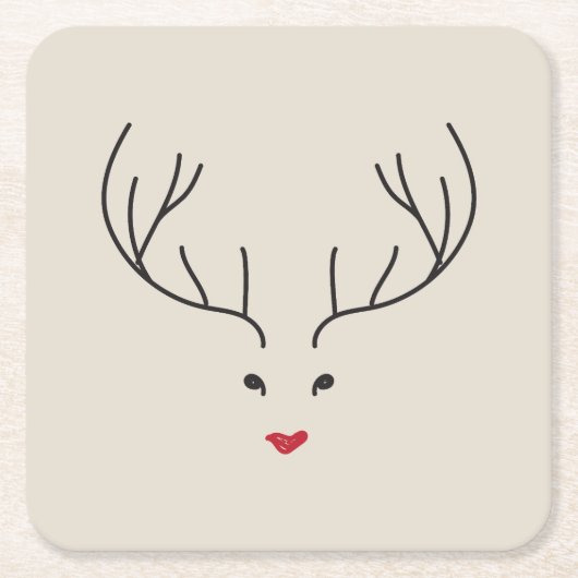 minimalist reindeer face kartonnen onderzetters (Voorkant)