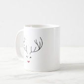 minimalist reindeer face koffiemok (Voorkant links)