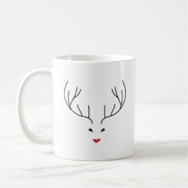 minimalist reindeer face koffiemok