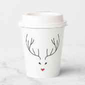 minimalist reindeer face papieren bekers (Achterkant)