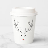 minimalist reindeer face papieren bekers (Voorkant)
