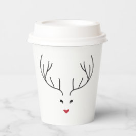 minimalist reindeer face papieren bekers
