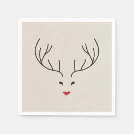 minimalist reindeer face servet