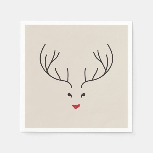 minimalist reindeer face servet (Voorkant)