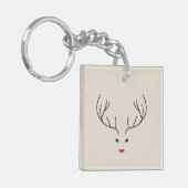 minimalist reindeer face sleutelhanger (Voorkant Links)