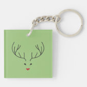 minimalist reindeer face sleutelhanger (Achterkant)