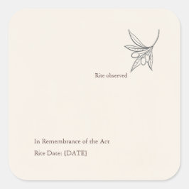 Minimalist Religious Keepsake Vierkante Sticker