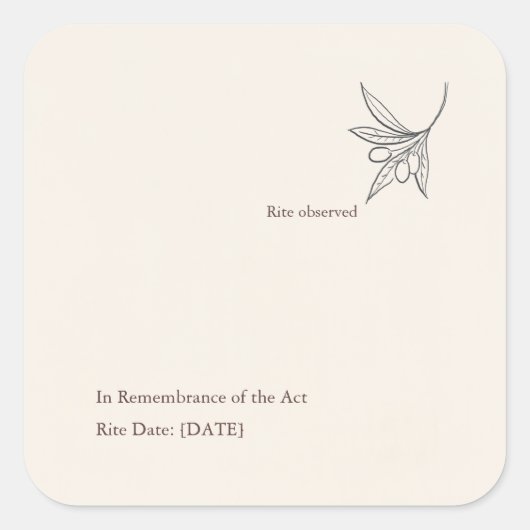 Minimalist Religious Keepsake Vierkante Sticker (Voorkant)