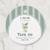 Minimalist Retro Bow Tini One Martini Baby Shower Bedankjes Labels (Voorkant)