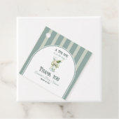 Minimalist Retro Bow Tini One Martini Baby Shower Bedankjes Labels (In situ)