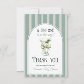 Minimalist Retro Bow Tini One Martini Baby Shower Bedankkaart (Voorkant)