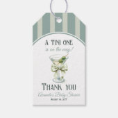 Minimalist Retro Bow Tini One Martini Baby Shower Cadeaulabel (Voorkant)