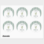 Minimalist Retro Bow Tini One Martini Baby Shower Ronde Sticker (Vel)
