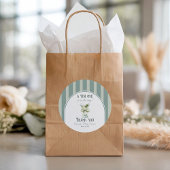 Minimalist Retro Bow Tini One Martini Baby Shower Ronde Sticker