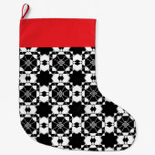 Minimalist retro check pattern – Monochrome design Grote Kerstsok (Voorkant)