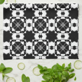 Minimalist retro check pattern – Monochrome design Theedoek (Gevouwen)
