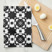 Minimalist retro check pattern – Monochrome design Theedoek (Quarter Fold)