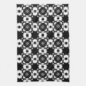 Minimalist retro check pattern – Monochrome design Theedoek (Verticaal)