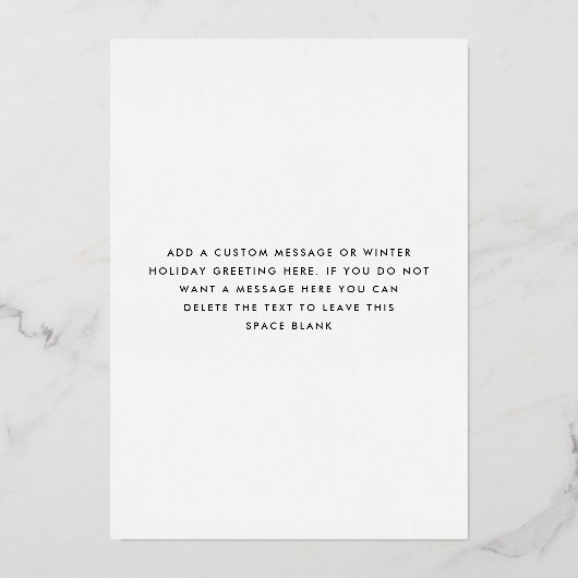 Minimalist retro Happy Holidays white Christmas Folie Feestdagenkaart (Achterkant)