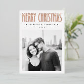 Minimalist retro Merry Christmas minimalist white Folie Feestdagenkaart (Staand Voorkant)