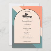 Minimalist Retro Orange Geometric The Wedding Of Kaart (Voorkant)