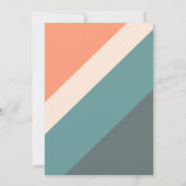 Minimalist Retro Orange Geometric The Wedding Of Kaart (Achterkant)