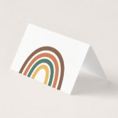Minimalist Retro Rainbow Folded Table Place Card Kaart (Voorkant)