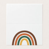 Minimalist Retro Rainbow Folded Table Place Card Kaart (Buitenkant ongevouwen)