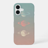 Minimalist Retro Ringed Moons Trio iPhone 16 Hoesje (Achterkant)