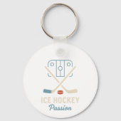 Minimalist Rink & Crossed Sticks Sleutelhanger (Voorkant)