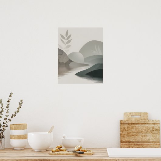 Minimalist River Poster (Keuken)