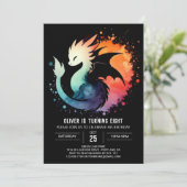 Minimalist Roaring Dragon Birthday Kaart (Staand voorkant)