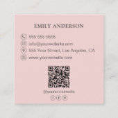 Minimalist Roller Bakery Pink Vierkante Visitekaartje (Achterkant)