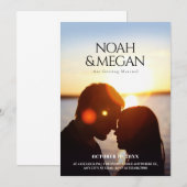 Minimalist romance photo wedding kaart (Voorkant / Achterkant)