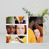 Minimalist Romantic 4 Wedding Engagement Photos Folie Uitnodiging (Staand Voorkant)