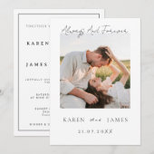 Minimalist Romantic Evening Photo Wedding Kaart (Voorkant / Achterkant)