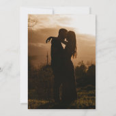 Minimalist Romantic Script Burgundy Gold Wedding  Kaart (Achterkant)