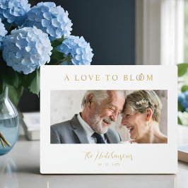 Minimalist Romantic Wedding Anniversary Faux GoLD Fotoplaat