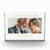 Minimalist Romantic Wedding Anniversary in Gold Fotoblokken (Voorkant)