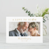 Minimalist Romantic Wedding Anniversary in Gold Kaart (Staand voorkant)