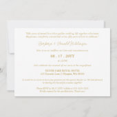 Minimalist Romantic Wedding Anniversary in Gold Kaart (Achterkant)