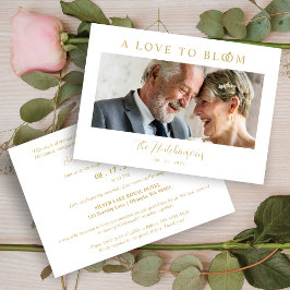 Minimalist Romantic Wedding Anniversary in Gold Kaart