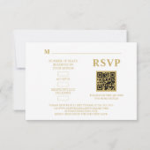Minimalist Romantic Wedding Anniversary in Gold RSVP Kaartje (Achterkant)