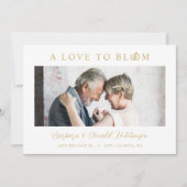 Minimalist Romantic Wedding Anniversary in Gold Save The Date (Voorkant)