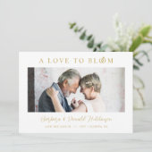 Minimalist Romantic Wedding Anniversary in Gold Save The Date (Staand voorkant)