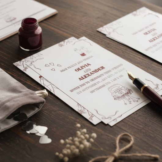 Minimalist Romantic Wedding Invitation Folie Uitnodiging